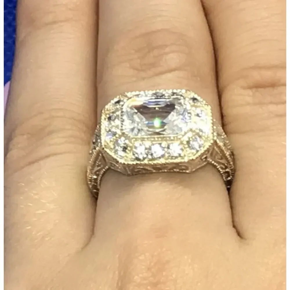 925 Sterling Silver CZ Ring Size 8.5